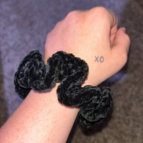 Handmade Crochet large fuzzy scrunchies - Picture 2 of 4